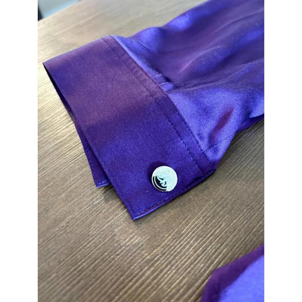Women’s Silk Button-Up Shirt The Kooples Purple Size EU 1 (US XS/S) - Picture 8 of 11